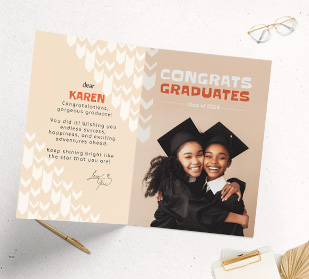 Jumbo sized greeting cards to congratulate the graduate
