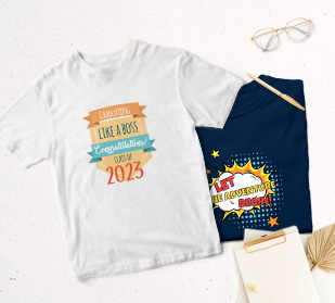 Celebrate the big day with a customized graduation day t-shirt friends and family attending graduation wear the same t-shirt in support of the graduate.