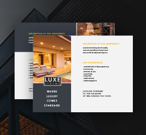luxurious real estate sell sheets