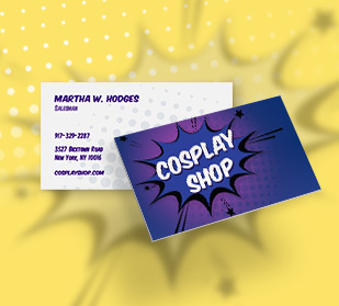 cute custom cosplay inspired business card designs