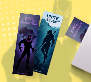 super hero inspired custom bookmarks for gifts, meet and greets or add-ins with purchases