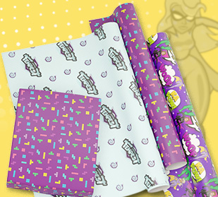 three sets of custom wrapping paper designs