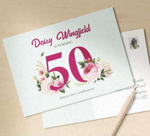 Custom invitation postcards in DIN A5 size