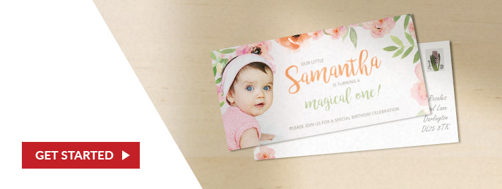 Custom invitation postcards in DIN Long size