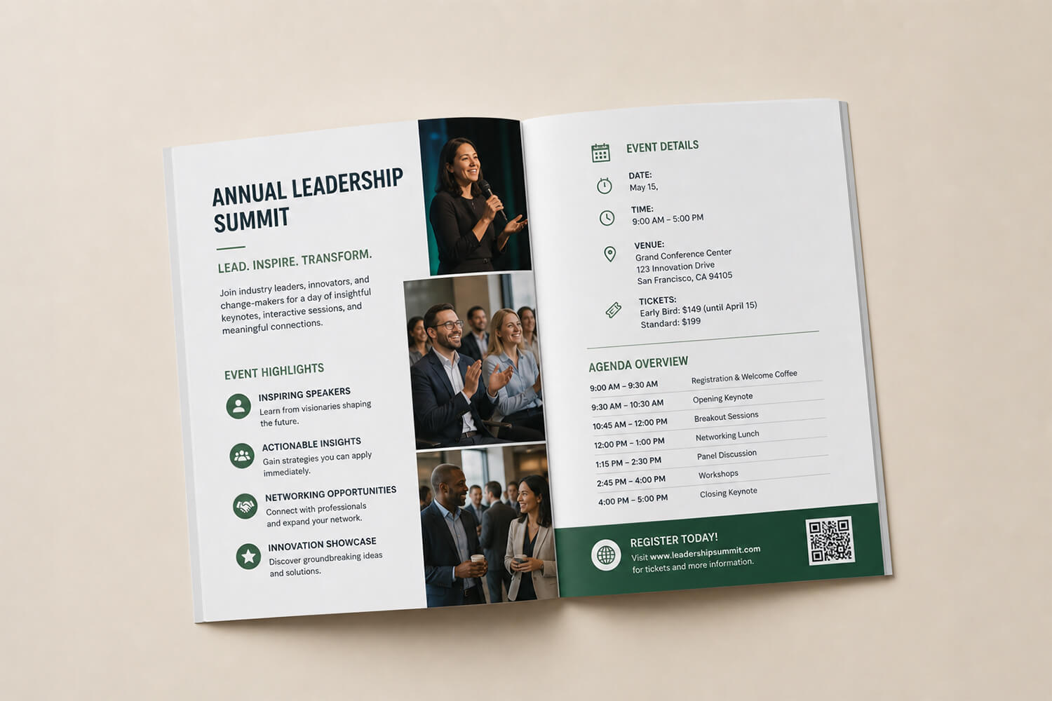 Event program booklet example